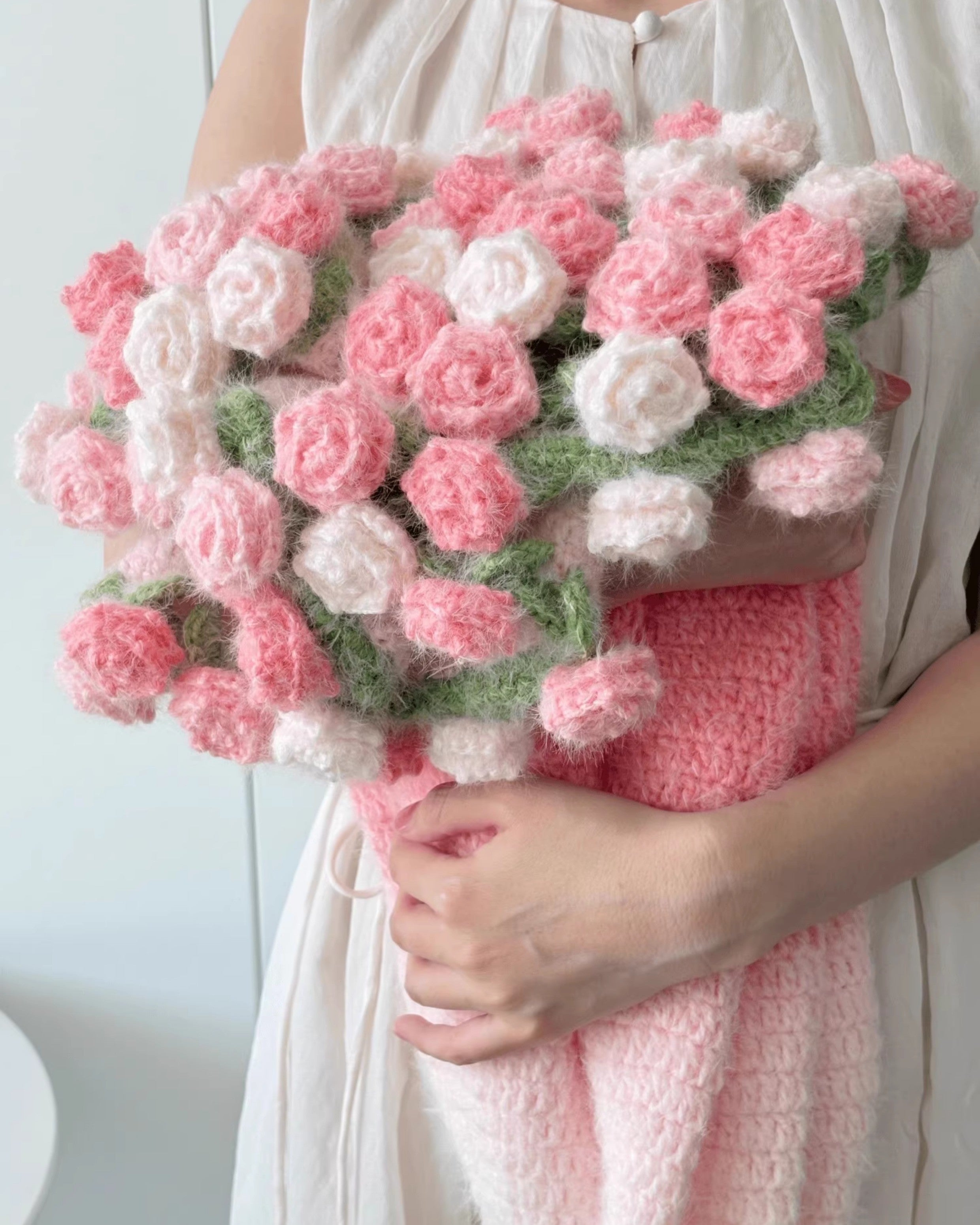 Handmade Crochet Rose Blanket - Fully Crafted Edition