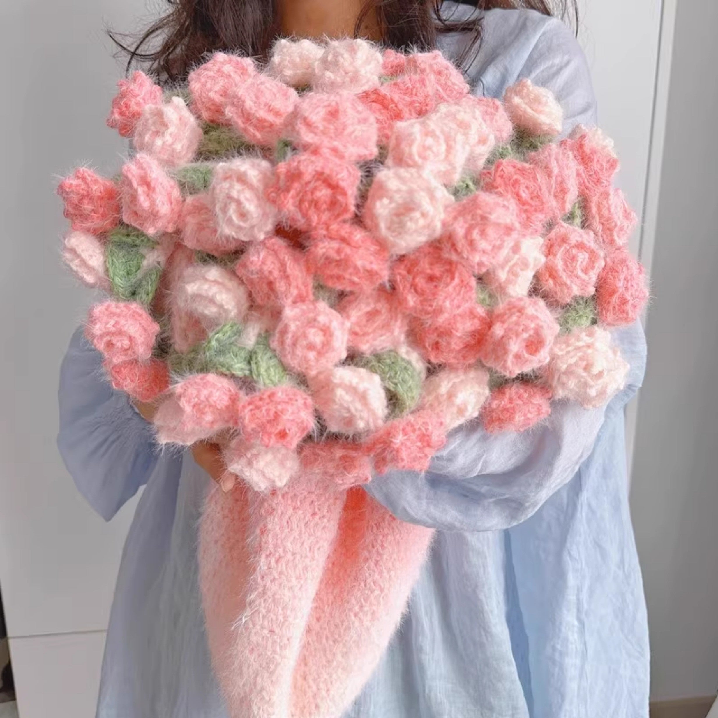 Handmade Crochet Rose Blanket - Fully Crafted Edition