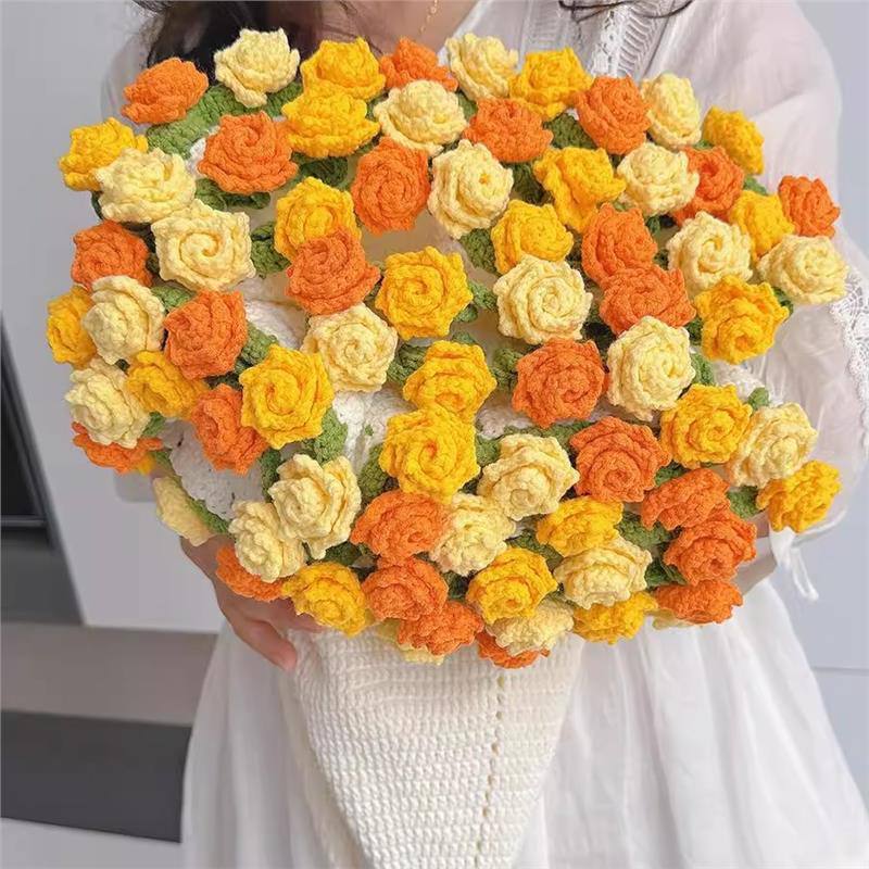 Handmade Crochet Rose Blanket - Fully Crafted Edition