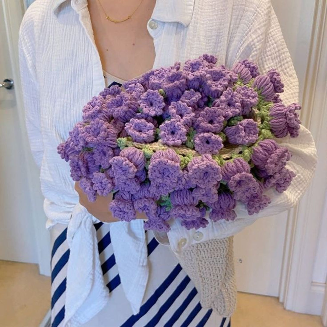 Handmade Crochet Rose Blanket - Fully Crafted Edition